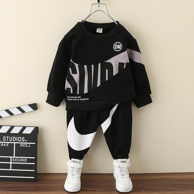 Cotton Shirt and Pants Set with Graffiti Design for Kids