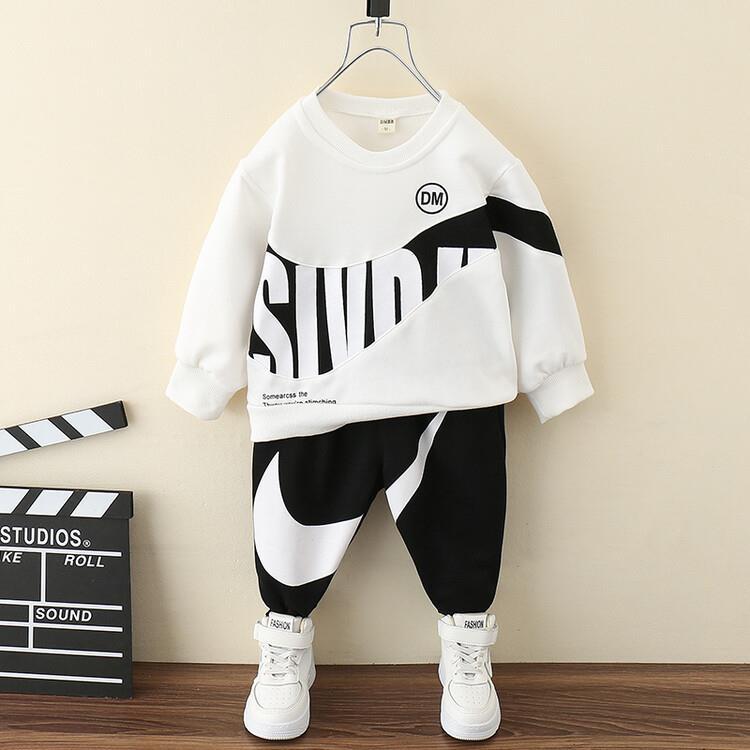 Cotton Shirt and Pants Set with Graffiti Design for Kids