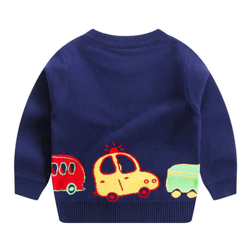 Cozy Kids' Double-layer Cotton Sweater for Autumn and Winter