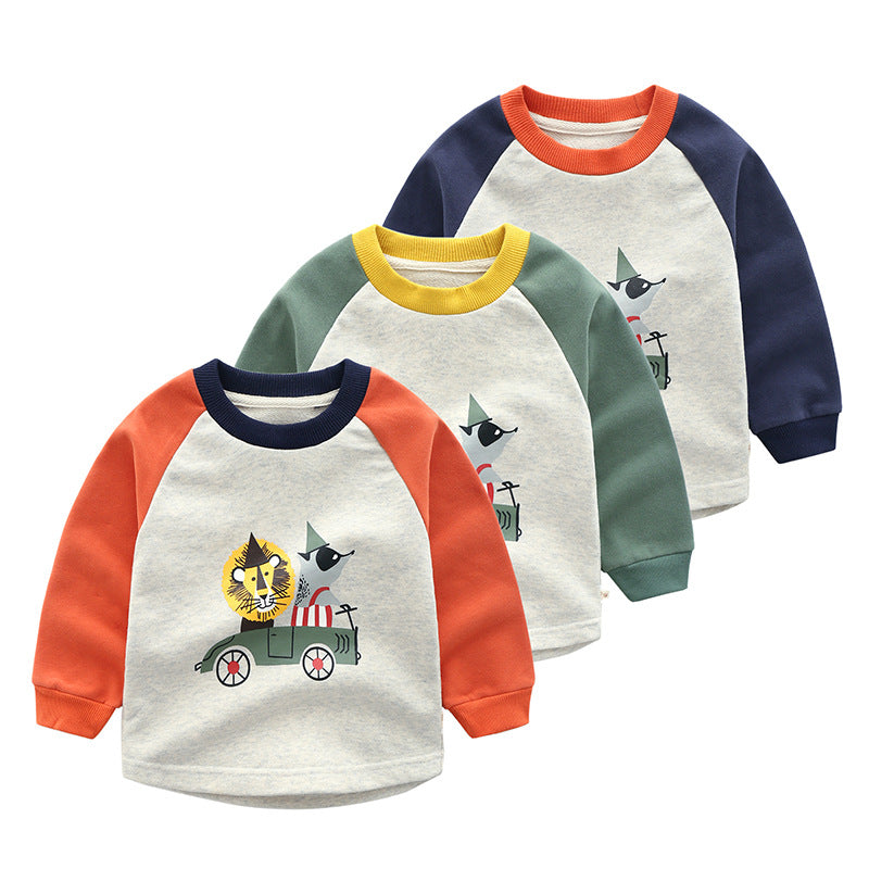 Kids' Cozy and Warm Cotton Cartoon long Sleeve Top